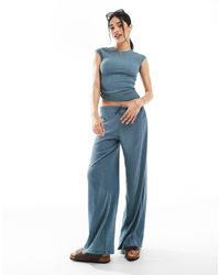 Pull&Bear - Textured Wide Leg Trouser Co-ord - Lyst