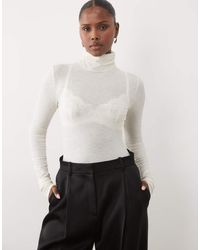 Noughts & Kisses - Sheer High Neck Top - Lyst