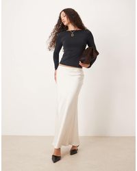 Abercrombie & Fitch - Satin Look High Rise Bias Cut Maxi Skirt - Lyst