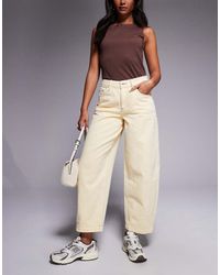 River Island - Jeans Met Hoge Taille En Wijde Ronde Pijpen - Lyst
