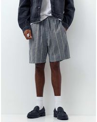 Pull&Bear - – shorts aus leinenmix mit streifen - Lyst