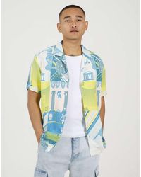 Brave Soul - Revere Collar Graphic Print Shirt - Lyst