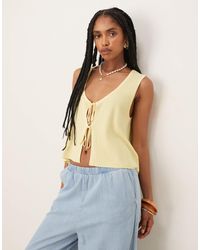Jdy - Tie Front Knitted Vest - Lyst