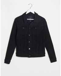 dark green muscle fit denim jacket