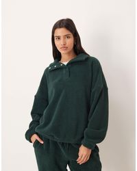 ASOS - Lounge Microfleece Oversized Collar Sweatshirt - Lyst