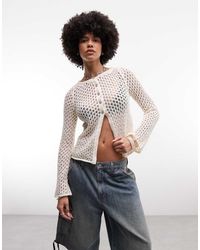 ASOS - Knitted Crochet Longline Cardigan - Lyst