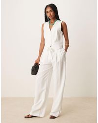Mango - Straight Leg Light Weight Tie Waist Detail Trouser Co-Ord - Lyst