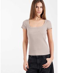 New Look - Square Neck Tee - Lyst