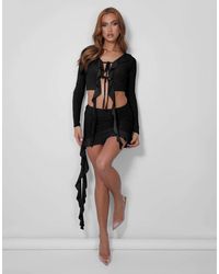 Public Desire - Frill Detail Ruched Mini Skirt - Lyst