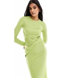 Vero Moda - Long Sleeved Ribbed Jersey Maxi Dress - Lyst