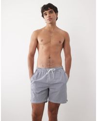 Mango - Classic Seersucker Striped Shorts - Lyst