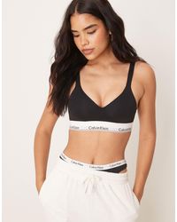 Calvin Klein - Modern Cotton Plunge Lift Bralette - Lyst
