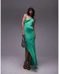 TOPSHOP - Premium One Shoulder Cut Away Hem Midi Dress - Lyst