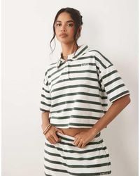Kaiia - Cotton Rich Embroidered Logo Collared Towelling Polo Top Co-ord - Lyst