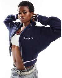 Kickers - Zip Through Cropped Knit Jumper With Embroidered Logo - Lyst