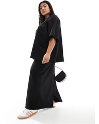 ASOS - Curve Premium Heavy Weight Textured Jersey Column Maxi Skirt - Lyst