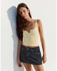 Bershka - Denim Mini Skirt - Lyst