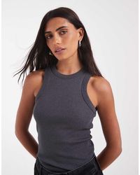 JJXX - Geribbeld Hemdje Met Racerback - Lyst
