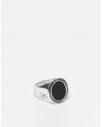 Icon Brand Corazon - anello a sigillo con pietra composita ovale - Bianco