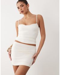 Oh Polly - Modal Mid Rise Ruched Mini Skirt - Lyst