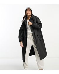 ASOS - Asos Design Petite Rubberized Rain Parka Coat - Lyst