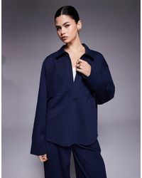 ASOS - Co-ord Oversized Interlock Shirt With Pocket Detail - Lyst