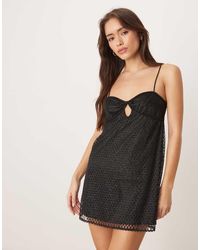 For Love & Lemons - Embellished Netted Cami Slip Dress Open Back Detail - Lyst