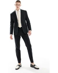 ASOS - Slim Linen Mix Suit Trousers - Lyst