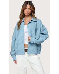 Edikted - Oversized Washed Faux Leather Jacket - Lyst