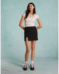 Miss Selfridge - Bengaline Seam Detail Mini Skirt - Lyst