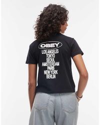 Obey - T-Shirt Met Korte Mouwen En Print Op De Achterkant - Lyst