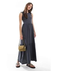 Brave Soul - – hochgeschlossenes, gestuftes midikleid mit hohem baumwollanteil - Lyst