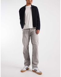Jack & Jones - Vaqueros Gris Claro De Corte Recto Chris De - Lyst