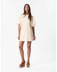 & Other Stories - Mini Dress With Puff Sleeves And Tie-back Belt - Lyst