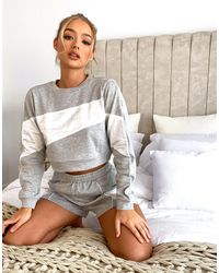 ASOS Спортивный Костюм Из Свитшота И Трикотажных Шорт - Серый