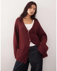 Monki - Oversized Fluffy Gebreid Vest - Lyst