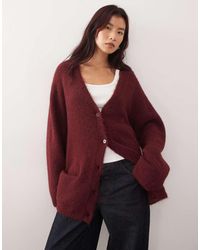 Monki - Oversized Fluffy Knit Cardigan - Lyst
