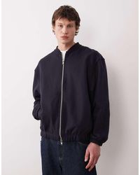 ASOS - Oversized Heavyweight Jersey Bomber Jacket - Lyst