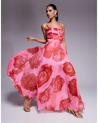 Forever New - – transparentes, gerafftes maxikleid - Lyst