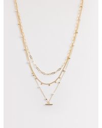 ASOS - Multi-row Necklace With Faux Pearls And T-bar Detail - Lyst