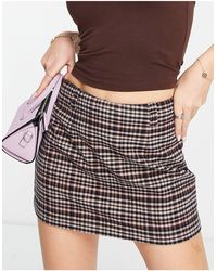 Abercrombie & Fitch - Minifalda pantalón gris - Lyst