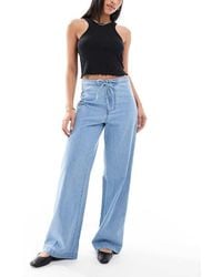 ASOS - Soft Wide Leg Jean With Tie Waist - Lyst