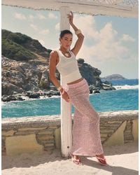 SIMMI - Sequin Maxi Beach Skirt - Lyst
