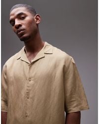 TOPMAN - Co-Ord Short Sleeve Boxy Linen Blend Shirt - Lyst