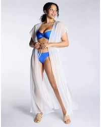 Boux Avenue - Chiffon Plunging Neckline Semi Sheer Maxi Kaftan Dress - Lyst