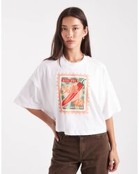 ONLY - Chilli Stamp Graphic Cropped T-shirt - Lyst
