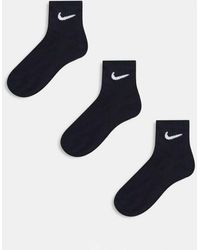 Nike - Pack De 3 Pares De Calcetines Tobilleros Negros Everyday Lightweight De - Lyst
