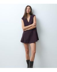 ASOS - Asos Design Tall Relaxed V Neck Mini Dress With Dropped Waist - Lyst