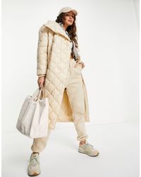 River Island Onion Quilt Padded Coat - Yellow