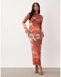 ASOS - Asymmetric Drape Slash Neck Maxi Dress - Lyst